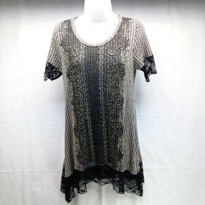 Vocal USA Rayon Blend Knit Tunic/ Dress with Bead Embellished Front Small.